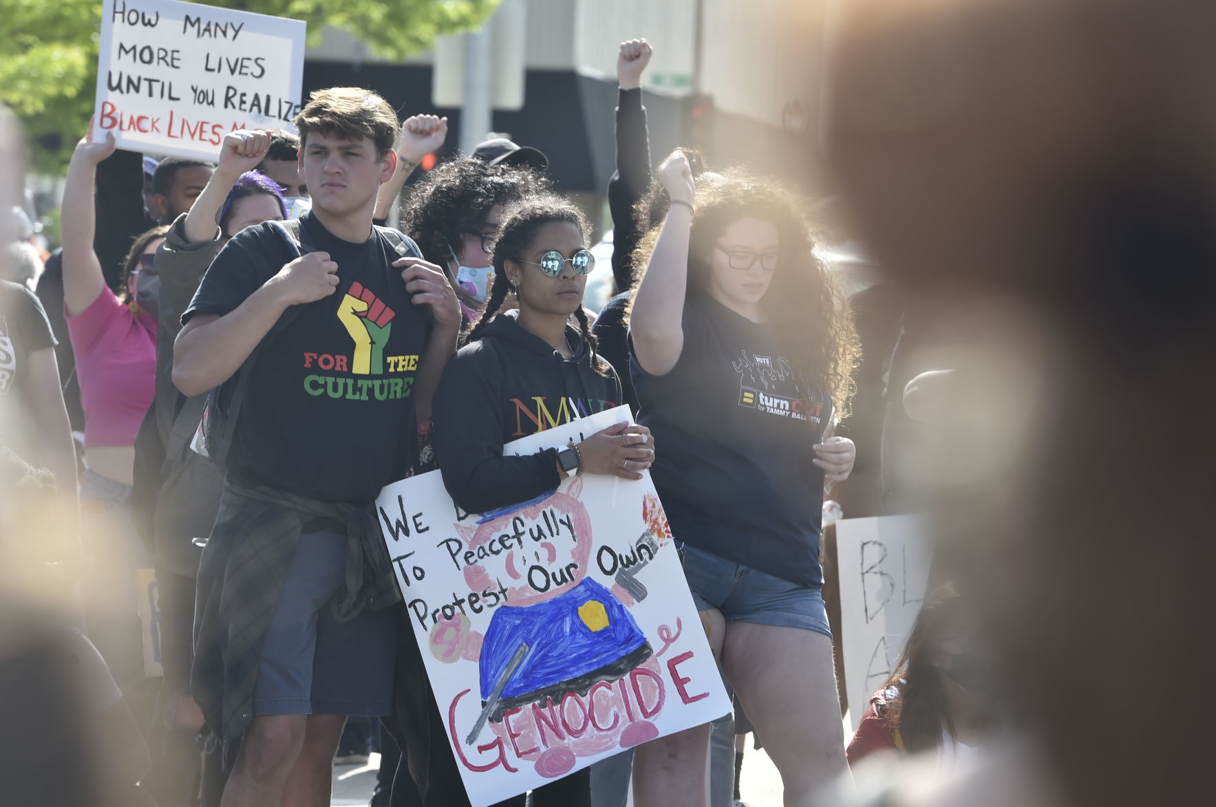 Calling for peaceful protest